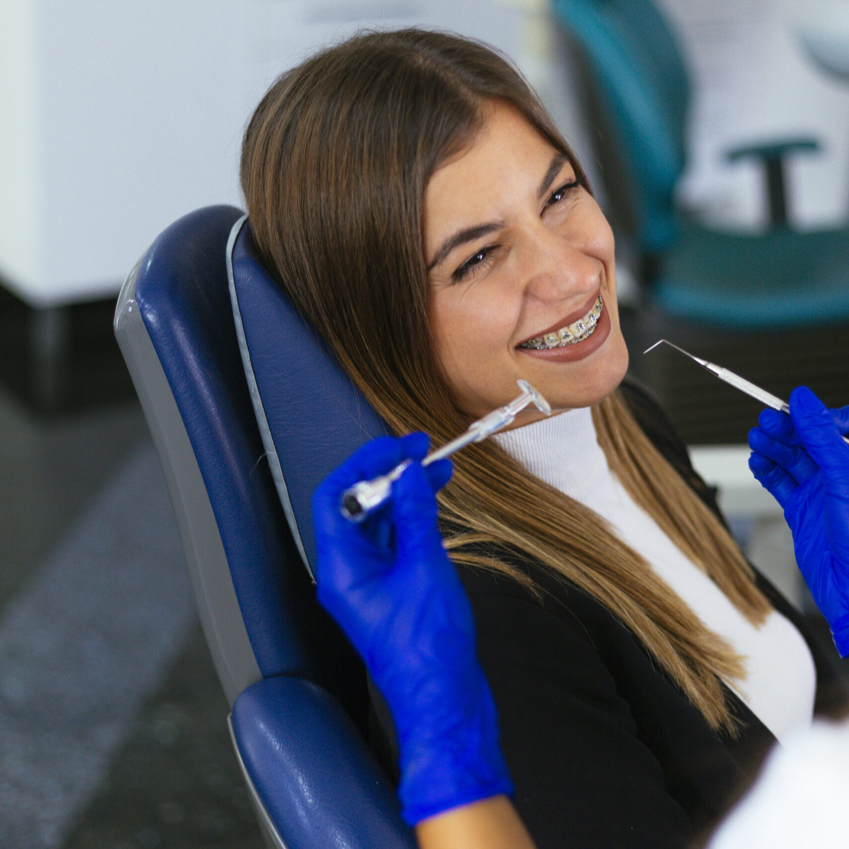 Young woman at the dentist
